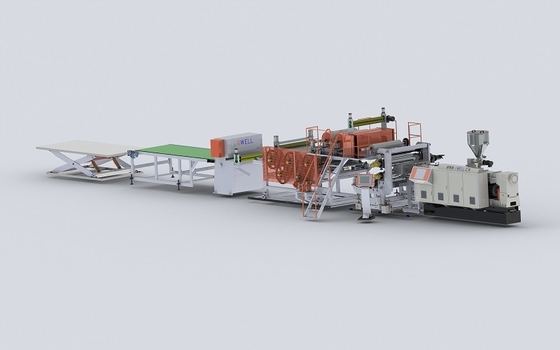 0.8 - 5mm سمك LVT خط إنتاج الأرضيات الفينيل Lvt الأرضية صنع آلة