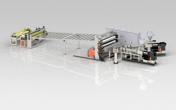 شراء خط آلة طحن أوراق PVC الصلبة خط إنتاج ألواح PVC 550KG / H online manufacture