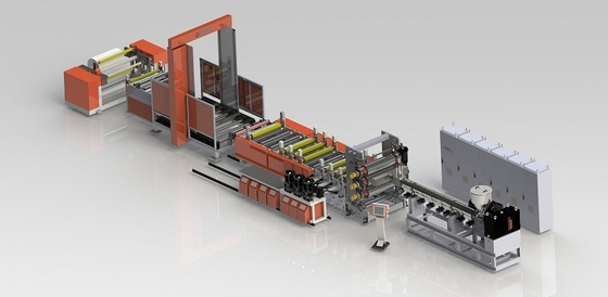 شراء آلة تصنيع الورق الحجري ثلاث طبقات خط طحن فيلم التمدد online manufacture