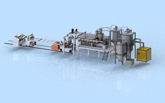 شراء خط طحن ورق PLA مع عرض 800-1500mm وسمك 0.15-1.5mm مع تصميم خرطوشة مزدوجة online manufacture