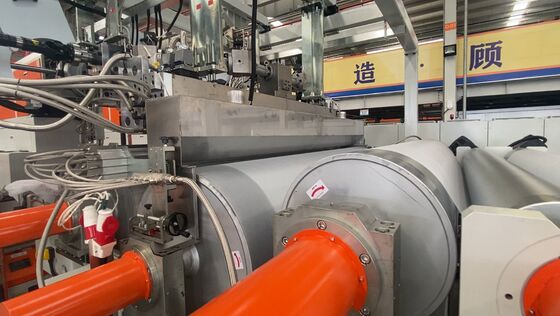 شراء غويل 2200mm عرض EVA / POE / EPE خط إنبعاث الفيلم الشمسي مع 0.3-1mm سمك و 15m / min السرعة للوحدات الكهروضوئية online manufacture
